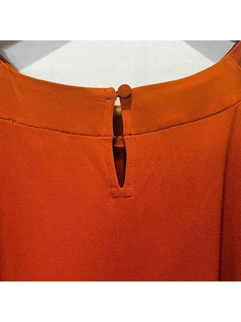 Calvin Klein Pleaded Sheer Flutter Short Sleeve Blouse Top Size M - Picture 9 of 12